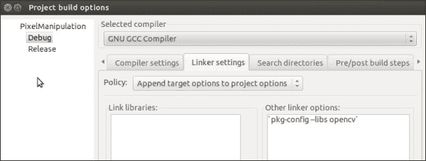 Step 7 – configuring OpenCV with Code::Blocks