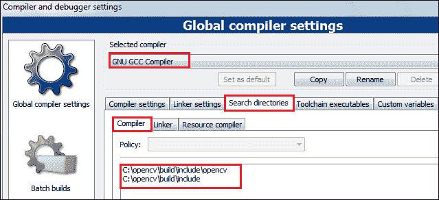 Step 3 – configuring OpenCV with Code::Blocks