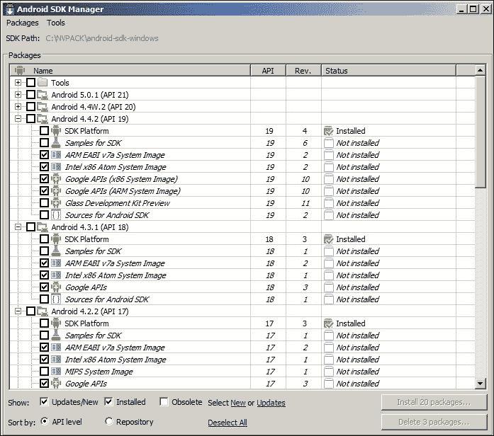 Installing emulator system images