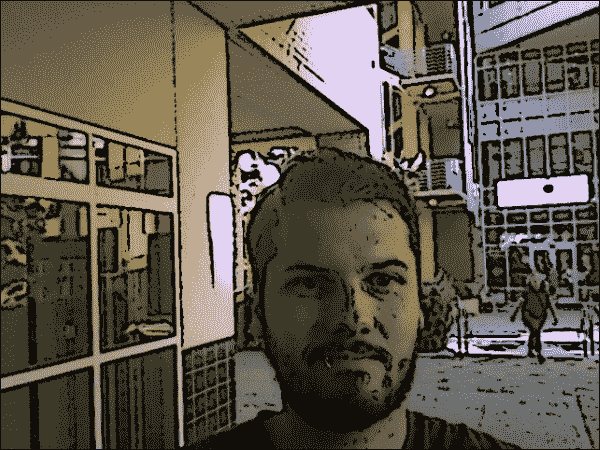 Combining colors and outlines to produce a cartoon