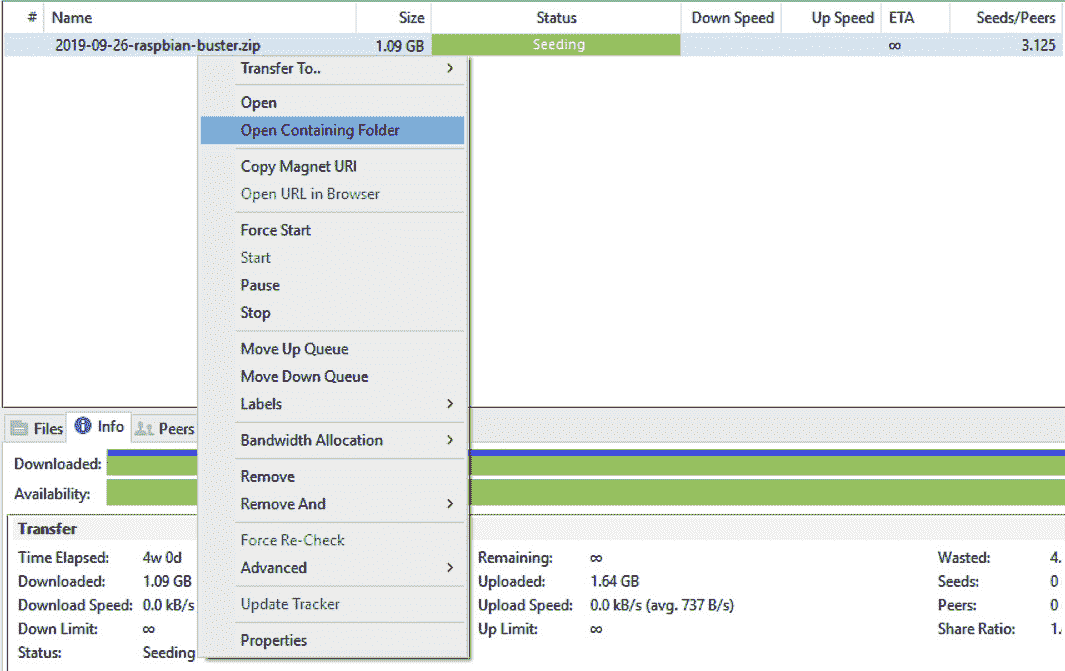 Figure 24: Opening the location of the downloaded image 