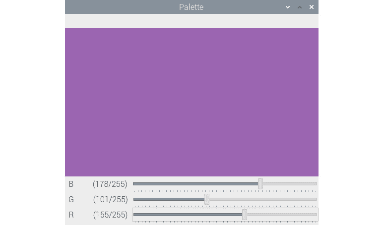 Figure 5: A BGR color palette 